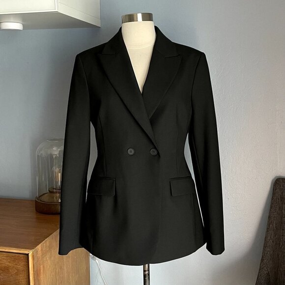 ALLSAINTS Afia Double-breasted Blazer Black - Picture 5 of 12